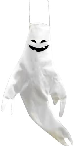UENXRXE Halloween Fantôme Suspendue Décoration,Manche à Air Lumineux à Led En Forme De Fantôme Dhalloween,Décorations Fantôme Manche à Vent,Pour Fournitures De Fête Terrasse,Pelouse,Jardin