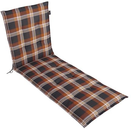 LILENO HOME Sonnenliege Auflage als [1er Set - Rollliege] in Karo Rot - Gartenliegen Auflage perfekt für Strandliege - Polster Auflage für Gartenliege (188x60x5cm)