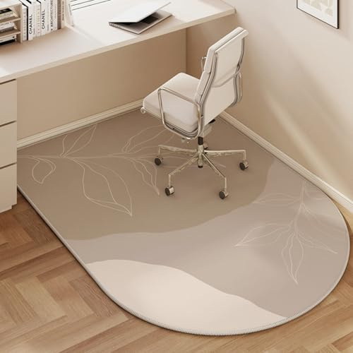Odot Office Chair Mat for Carpeted and Hardwood Floor Protector, Modern Non-Slip Computer Gaming Rolling Chair Desk Mat Protection Carpet for Wooden Floors (Leaf,90x120cm)