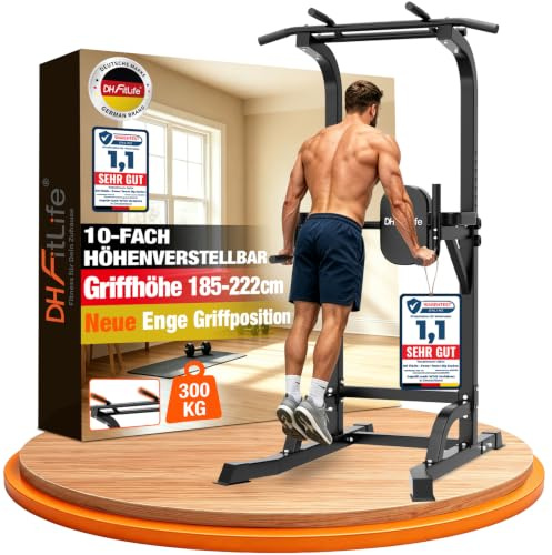 DH FitLife Power Tower Barre de Traction 10 Niveaux, Multifonction