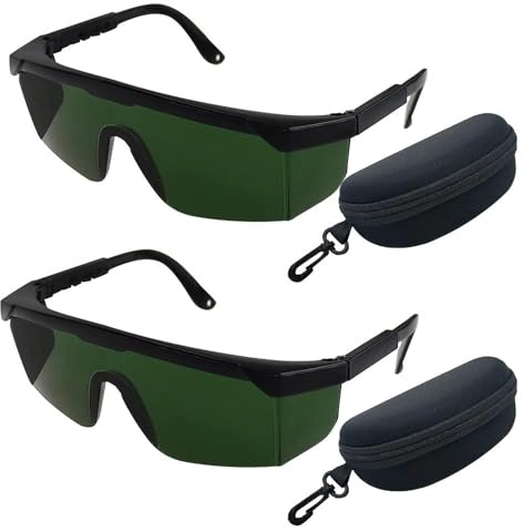JTgugu 2 Pezzi Occhiali di Protezione Laser Occhiali di Sicurezza per Laser da 190-540nm Occhiali per Potenziamento del Laser Verde per Migliorare la Visibilità del Raggio Verde - Scatola Inclusa
