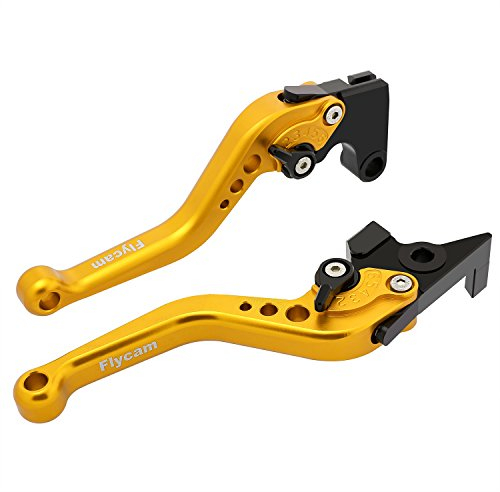 YJS Kupplung Bremshebe Motorrader Hebel Einstellbarer Aluminium CNC Kurzhebel kompatibel mit Yamaha MT-07 XJ6 Diversion MT-09/SR/FZ9 FZ8 FZ6R Fazer 600 XSR 700 ABS XSR 900 ABS XV 950 FZ1 FZ6 PWL077
