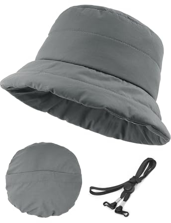 Zylioo XXL-3XL Winddicht Fischerhut Für Großen Kopf,Winter Anglerhut Größe 62-64cm,Warmer Wintermütze Faltbar Bucket Hats