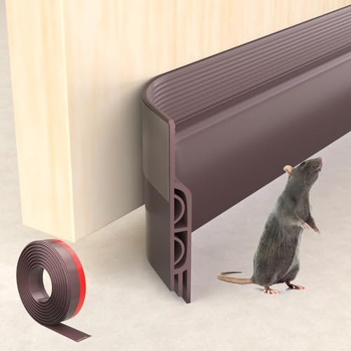 ESUFEIR 78/2M Draft Excluder for Doors,Self Adhesive Draught Excluder for Bottom of Door,Silicone Draft Stopper Seal Strip for Soundproofing and Insulatuion,Brown 78 L x2 W