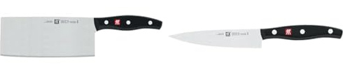 ZWILLING Twin Pollux Chinese Chef's Knife, 7 inch, Black & 30725-131-0 Twin Pollux Utility Knife, 13cm Black