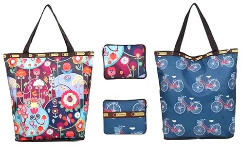 Ardorion 2er-Pack Groß Einkaufstasche mit Reißverschluss und Innentasche Wasserdicht Faltbare Wiederverwendbare Shopper Einkaufsbeutel Strandtasche Reisetasche