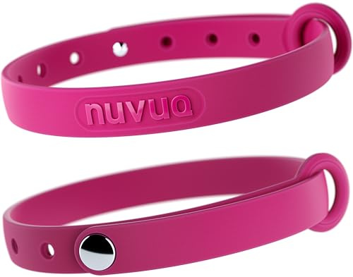 Nuvuq Cat Collar 2 Pack - Soft, Comfortable, and Lightweight Safety Breakaway Collar with Name Tag Ring for Outdoor Cats and Sensitive Skin Kittens (6 ⅞ to 10 ¼, Pink)