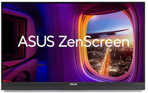 ASUS ZenScreen MB27ACF Monitor portátil de 27 Pulgadas QHD, 2560 x 1440, IPS, 100Hz, USB-C PD 70 W, Altavoces, asa de Soporte, Pinza en C, Gancho de partición, subwoofer, Audio de 2.1 Canales