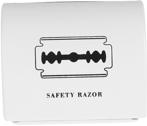 DEARMAMY Caja De Eliminación para Cuchillas De Afeitar Blanca, Contenedor Portátil y Hermético, Capacidad Grande, Resistente para Baño y Tocador, Almacenamiento Seguro De Hojas Desechables