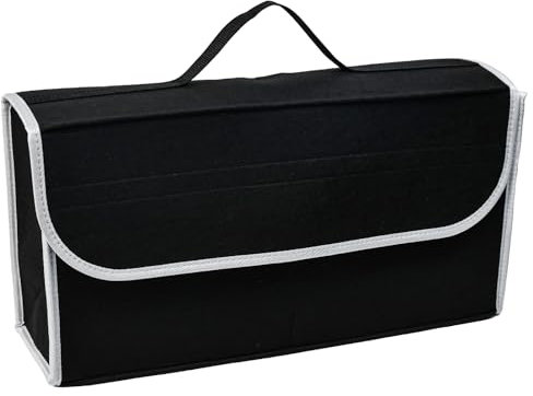 Zuxbolf Borsa Organizer per Bagagliaio Auto,Contenitore in Feltro per Bagagliaio da 50 x 24 x 15 cm,Organizzatore Bagagliaio Feltro Pieghevole Adatto a Tutti i Veicoli (Nero)