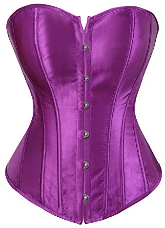 Grebrafan Corset Bustier Femme Sexy Gothique Classiques (EU(34-36) M, Violet)