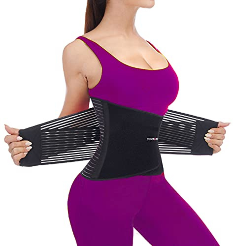 TESETON Back Brace for Men and Women, Back Support Belt Relief Lower Back Pain Herniated Disc, Sciatica, Scoliosis, Breathable Mesh, Lumbar Support Belt with 8 reinforced Bones 02 Black-M
