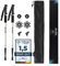 JELEX Nature Teleskop Walking Stöcke für Nordic Walking verstellbar, inkl. diverser Aufsätze für Outdoor Aktivitäten, ultraleichte Wanderstöcke mit Antishock-Technologie (Silber)
