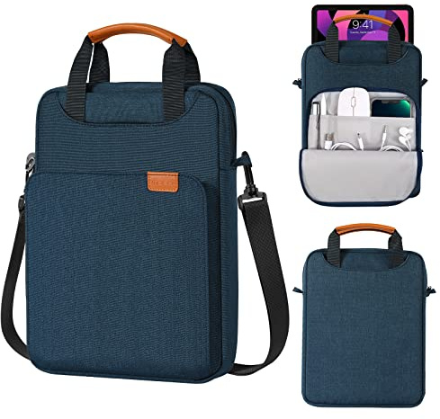 MoKo Schutztasche Kompatibel mit iPad Air M4 2026, iPad A16 2025, Pro 11 M5, Polyester Tablet Tasche mit Griff&Schultergurt, Sleeve Case für 9-11 ZollTablet, Indigo