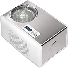 Melchioni Family | Heladera Totalmente Automática FROSTY, Helado Listo en 60 Minutos, Autoenfriamiento 150W, Capacidad 1,5 L, Helado, Yogur y Sorbetes, Temporizador Digital, Cesta Extraíble, Blanco