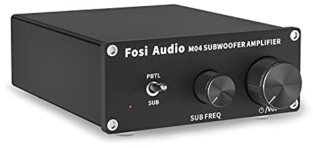 Fosi Audio M04 Amplificateur de Caisson de Basses pour Home cinéma Mono Canal numérique Classe D Amplificateur de Puissance intégré pour Haut-parleurs passifs Caisson de Basses évalué 100 W Max