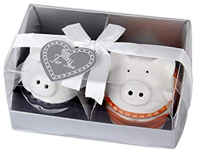 Bella ceramica maiale coppie sale pepe set bomboniere di nozze conveniente e durevole