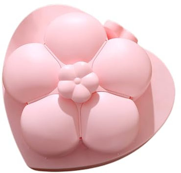 Ygapuzi rotante Snack vassoio di servizio a forma di cuore contenitori di caramelle, doppio mazzo diviso Snack Piatti, tipo di fiore organizzatore di cibo per caramelle, frutta, noci, spuntini (Rosa)