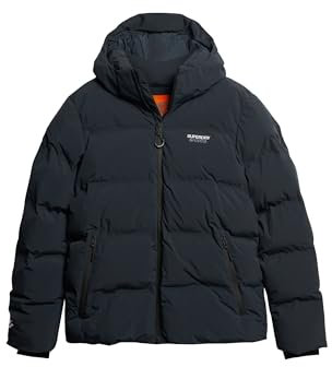 Superdry Herren Hooded Boxy Puffer Jacket Jacke, Eklipse Navy, XXL