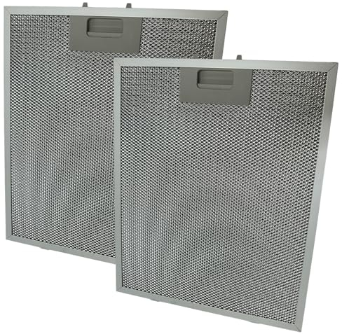 QUAILITAS Cooker Hood Metal Grease Filter [Pack of 2/ Silver] – 320 x 260mm Washable Aluminium Grease Filter for Cooker Hood, Easy to Install – Kitchen & Home Appliances