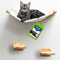 AZANO® Kletterwand Katzen | Katzenhängematte XL [Extra Stabil und Groß] mit Katzentreppe für die Wand | Katzenleiter mit Schlafplatz | Katzenbett zum Klettern aus Natur-holz | 3-Teilig (mit Treppchen)
