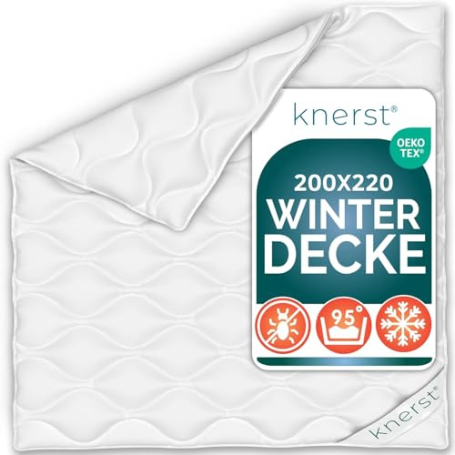 KNERST® Winterbettdecke PolarDream - atmungsaktive und temperaturausgleichende Winterdecke - extra warme Bettdecke 200x220 cm für den Winter - Ökotex Zertifiziert und waschbar