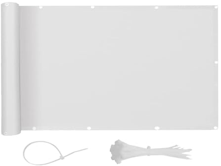 LOVE STORY Frangivista Balcone 90x800cm,Copertura Impermeabile per Privacy e Protezione UV Recinzione PES per Balconi e Terrazze Esterno Giardino Patio,Bianco