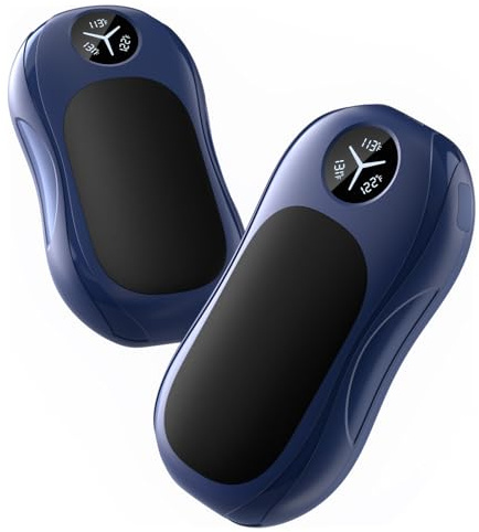 Hand Warmers Rechargeable 2 Pack: 3 Levels Heating Magnetic Electric Hand Warmers, AI Smart Chips Safe Heat Portable Handwarmers for Raynauds, Winter Outdoor Camping, Skiing, Hunting (Blue)