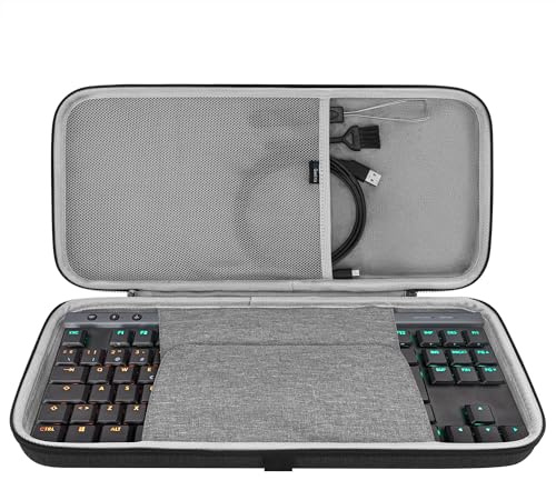 GEEKRIA Tenkeyless TKL Keyboard Case, Hard Shell Travel Bag for 80%/87 Key Computer Mechanical Gaming Keyboard, Compatible with Logitech G PRO, G915 TKL, Razer BlackWidow V3 TKL (Slim)