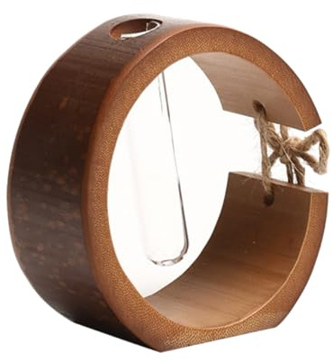 Garneck Jarrón De Bambú Jarrón De Escritorio Porta Flores Decoración del Hogar