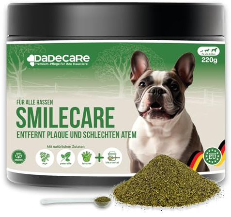 Smilecare - Polvos para Mal aliento 220gr Alga Kelp - Alternativa Natural Pasta De Dientes Para Perros Y Gatos, Mejora Aliento, Reduce Sarro, Prevención Problemas Dentales - Sin Cepillado Diario