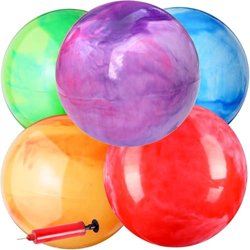 5 Pezzi Set di Palloni da Spiaggia Gonfiabili Palloni Acqua Pallone da Piscina per Bambini Adulti Pallone Gonfiabile per Beach Party Feste All'Aperto in Piscina Attività (45cm)