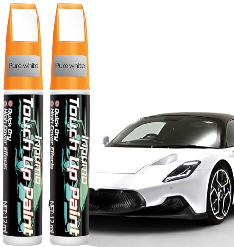 Inpumo Penna Ritocco Carrozzeria, Bianco Rimuovi Graffi Auto, Soluzione Veloce per Graffi Auto, Pennarello per Riparazione e Ritocco Vernice Auto, Penna AntiGraffio (2 Pack)