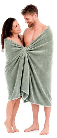 Stort badlakan 100x200 cm Grön - Stor badhandduk i 100% bomull - Premium bastuhandduk