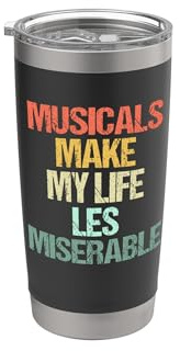 I musical rendono la mia vita meno miserabile - Funny Music Theatre Bicchiere termico in acciaio inox doppia parete