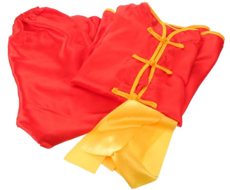 SOLUSTRE Traje de Entrenamiento de Artes Marciales Pantalones Elásticos de Poliéster Rojo, Estilo Tradicional Chino para Actuaciones en Año Chino 2026