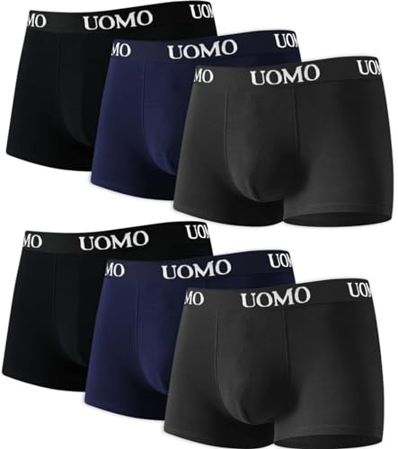 Poligono Boxer Uomo Cotone Set 6 Pezzi, Mutande Uomo Boxer Confortevolezza, Elasticizzato, Traspirabilità, Resistente, Intimo Maschile (S - 6XL)
