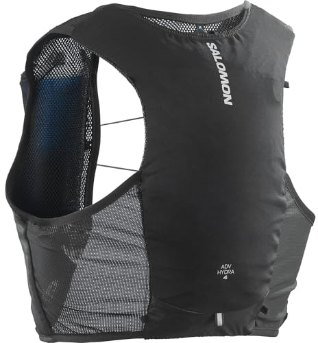 Salomon ADV Hydra Vest 4, gilet di idratazione comfort e stabilità con borracce morbide di facile accesso, ampia tasca in gel, semplice spazio per il trail running
