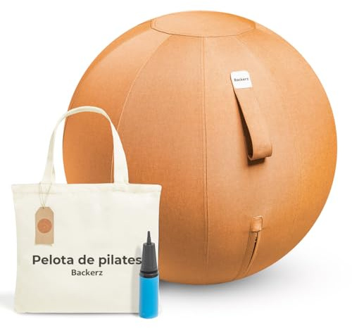 Backerz Pelota Silla Escritorio - Pelota de Pilates para Oficina, Gimnasia, Yoga, y Fitness Pelota Embarazada Antideslizante Fitball y Anti-Burst Tela Duradera Silla Oficina 55CM 65CM 75CM