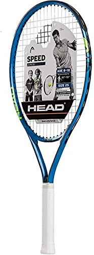 HEAD Speed Kids Tennis Racquet - Beginners Pre-Strung Head Light Balance Jr Racket, Frustration Free Packaging - 25 Inch, Blue