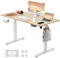 JUMMICO Electric Standing Desk 120x60 cm with Charging Port, Height Adjustable Computer Desk with Cable Tray,Ergonomic Sit Stand up Desk Rising Table Home Office Furniture, Beige