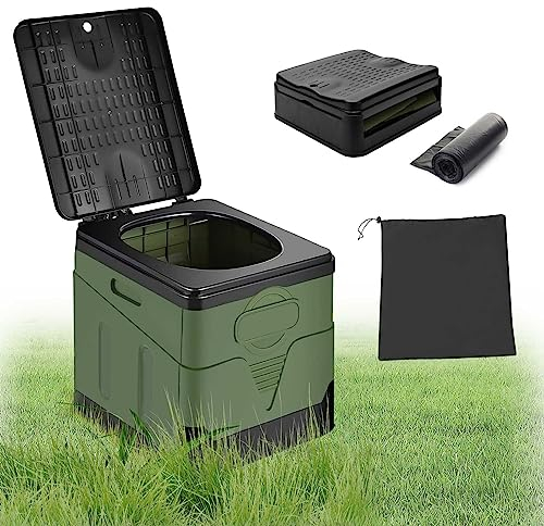 Drezesov Campingtoilette Faltbar Mobile, Trockentrenntoilette mit 12 Bio-Toilettenbeuteln Sehr Stabil WC Mobile Klapptoilette Toilette für Outdoor Camping, Camping Gadgets