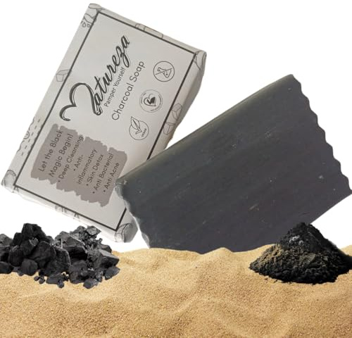 Natureza Organic Charcoal soap Herbal Handmade Anti Fungal 90g