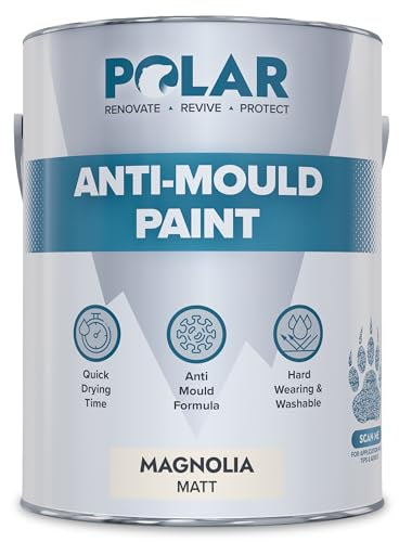 Polar Anti Mould Paint - Magnolia 2.5 Litres - Prevent & Control Mould On Internal Walls & Ceilings - Easy To Apply