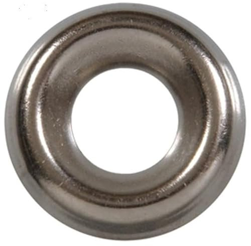#12 Countersunk Finishing Washers (Pack of 20), for Screws/Bolts/Nails, Nickel Plated Steel - by Chipmunk Hardware