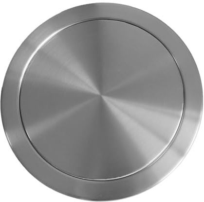 JTWWDM Silver Inbyggd Soptunna Lock för Bänkskiva, Runt Rostfritt Stål Balans Soplucka Lock, Swing Spot Avfallsränna Lock för Kök Bänkskiva Kontor Hem,23.8cm 304 Material