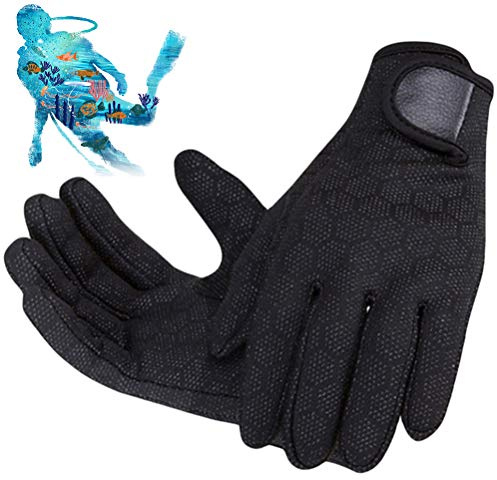 Lazyspace Guantes térmicos de invierno para hombres y mujeres, guantes de buceo de neopreno de 2 mm para esnórquel, natación, surf, kayak, rafting, pesca submarina, vela, guantes antideslizantes,