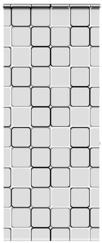 vidaxl shower roller blind with cassette - 110x240cm water- peva modern multicolour square pattern