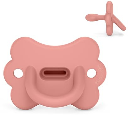 Suavinex Ciuccio Silicone Sx Pro, 6-18 Mesi, Rosa Essence Butterfly | Tettarella Fisiologica, Super Morbido e Flessibile, Ideale per Dormire, Tutto in Silicone