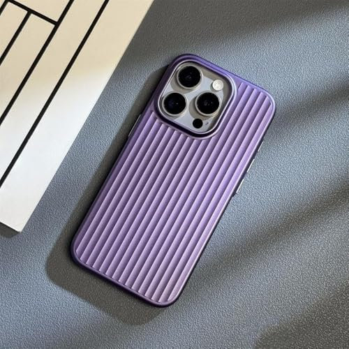 ZSUFCBF Luxury Plating Stripes Case For iPhone 13 14 Pro 15 Pro Max Ultra Thin Matte Cover For iPhone 15 14 Plus Hard Shockroof Case,Q6,For iPhone 15 Pro